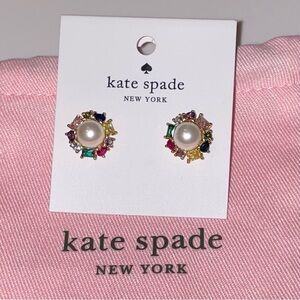 Kate Spade Multicolor Gem and Pearl Earrings
